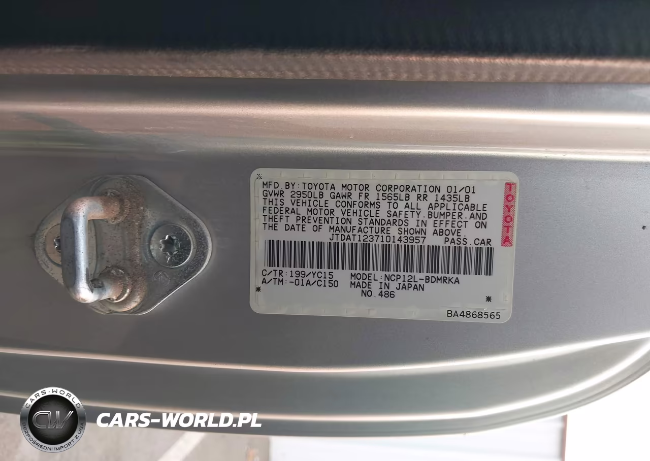 2001 Toyota Echo VIN:JTDAT123710143957 - 9