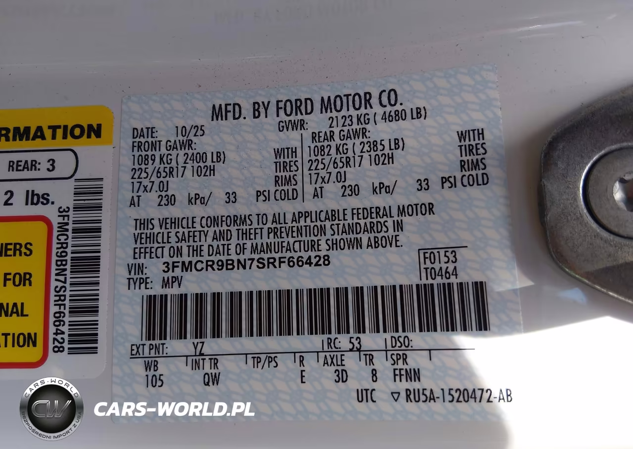 2025 Ford Bronco Sport Big Bend VIN:3FMCR9BN7SRF66428 - 9