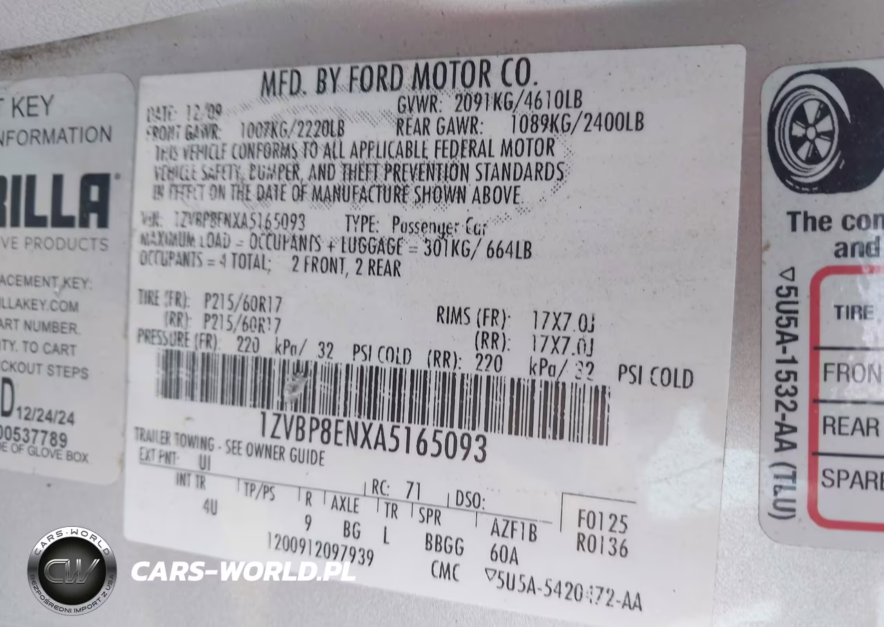 2010 Ford Mustang V6-V6 Premium VIN:1ZVBP8ENXA5165093 - 9