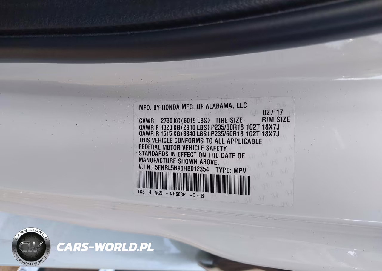 2017 Honda Odyssey Touring-Touring Elite VIN:5FNRL5H90HB012354 - 9