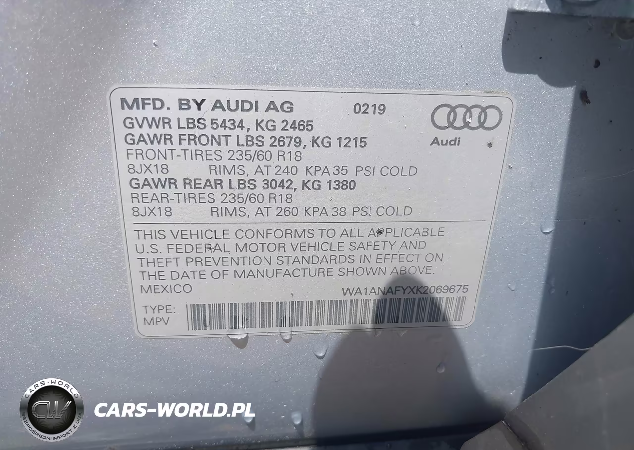 2019 Audi Q5 45 Premium VIN:WA1ANAFYXK2069675 - 9