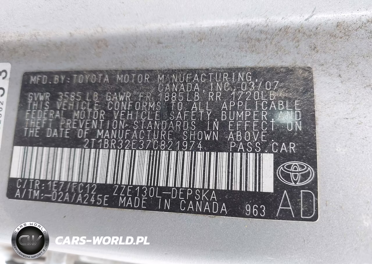 2007 Toyota Corolla S VIN:2T1BR32E37C821974 - 9