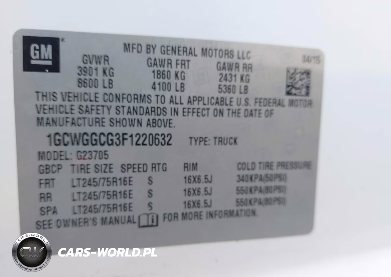2015 Chevrolet Express 2500 Work Van VIN:1GCWGGCG3F1220632 - 9