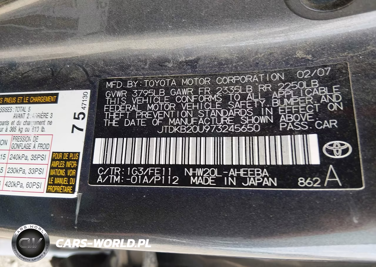 2007 Toyota Prius VIN:JTDKB20U973245650 - 9