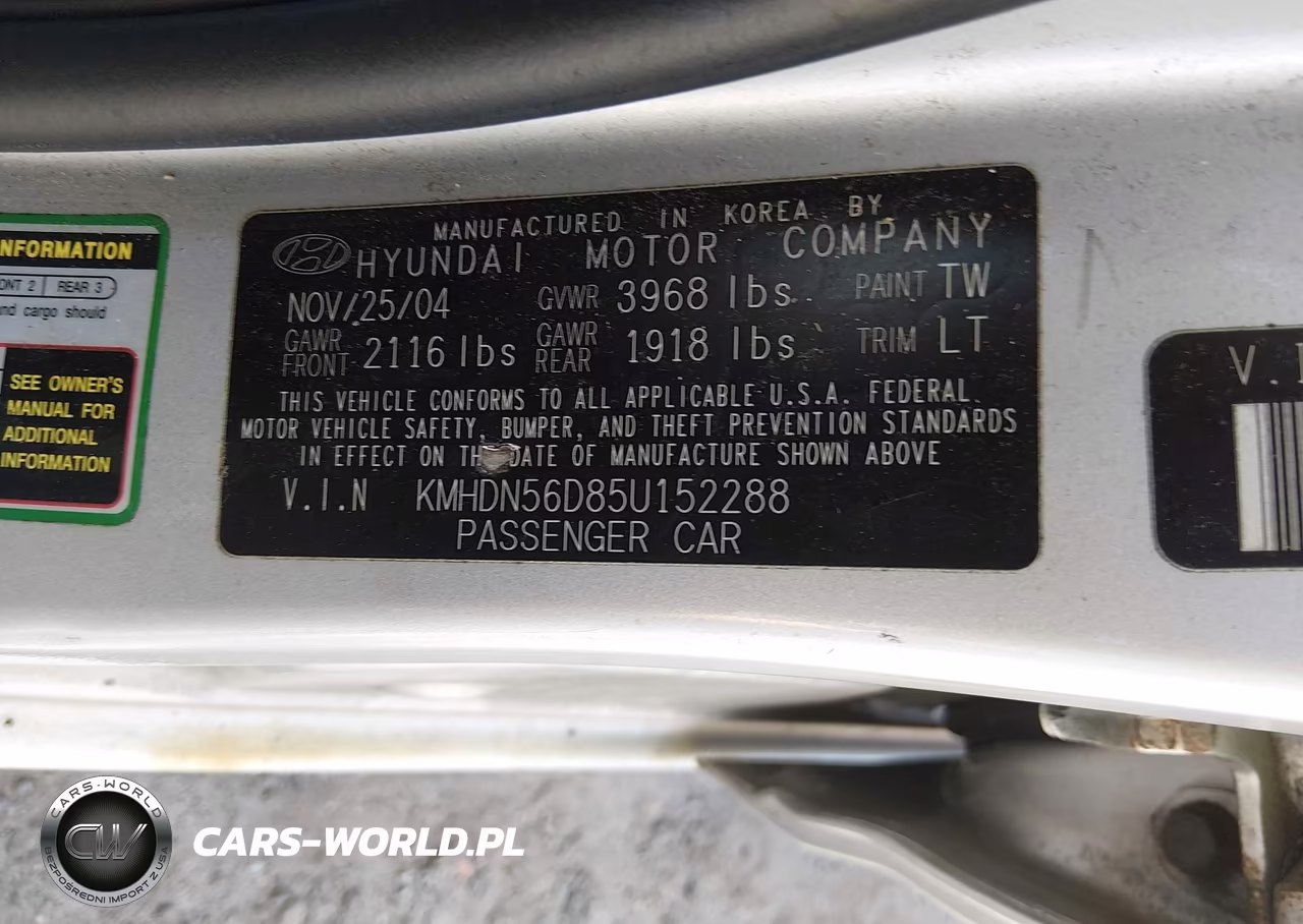 2005 Hyundai Elantra Gls-Gt VIN:KMHDN56D85U152288 - 9