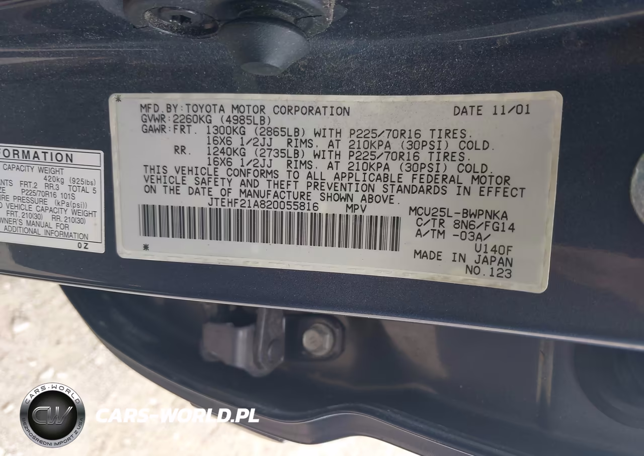 2002 Toyota Highlander V6 VIN:JTEHF21A820055816 - 9