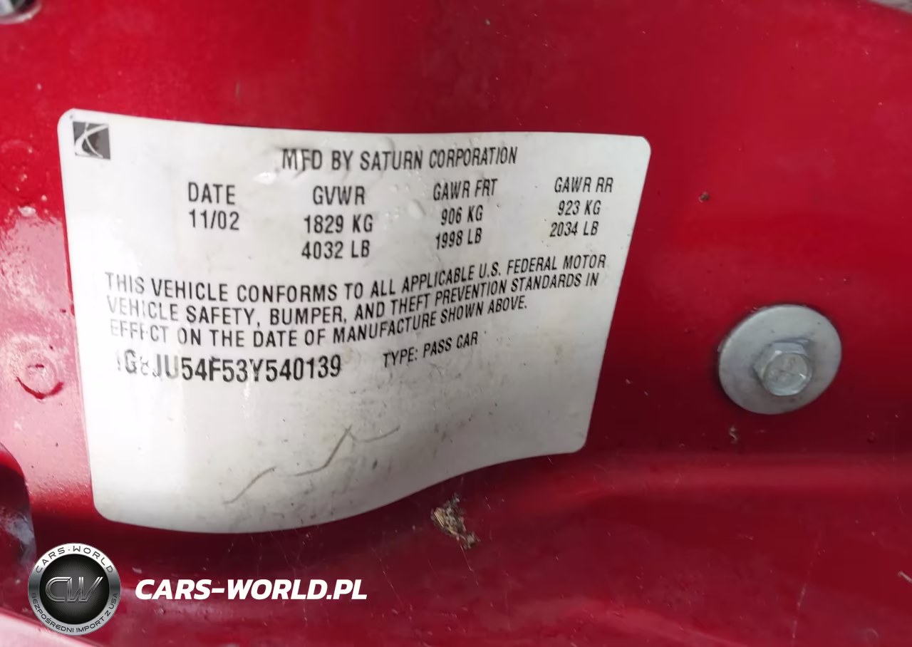 2003 Saturn L-Series L200 VIN:1G8JU54F53Y540139 - 9