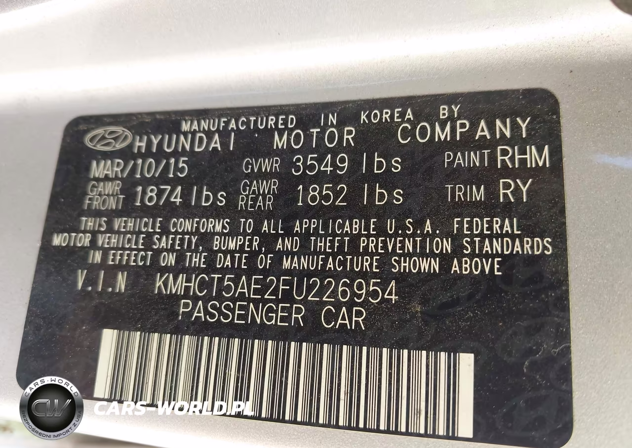 2015 Hyundai Accent Gs VIN:KMHCT5AE2FU226954 - 9