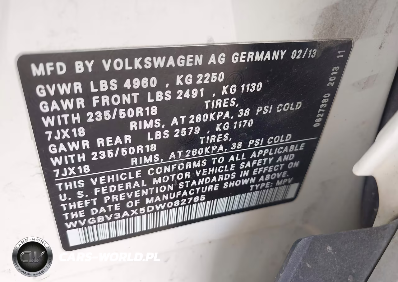 2013 Volkswagen Tiguan Se VIN:WVGBV3AX5DW082765 - 9