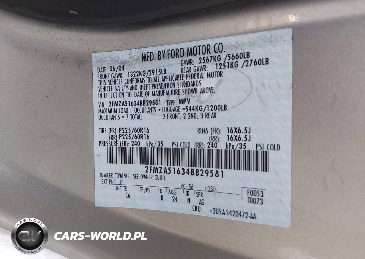 2004 Ford Freestar Se VIN:2FMZA51634BB29581 - 9