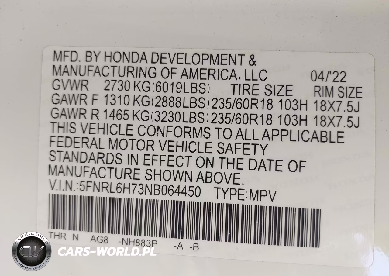 2022 Honda Odyssey Ex-L VIN:5FNRL6H73NB064450 - 9