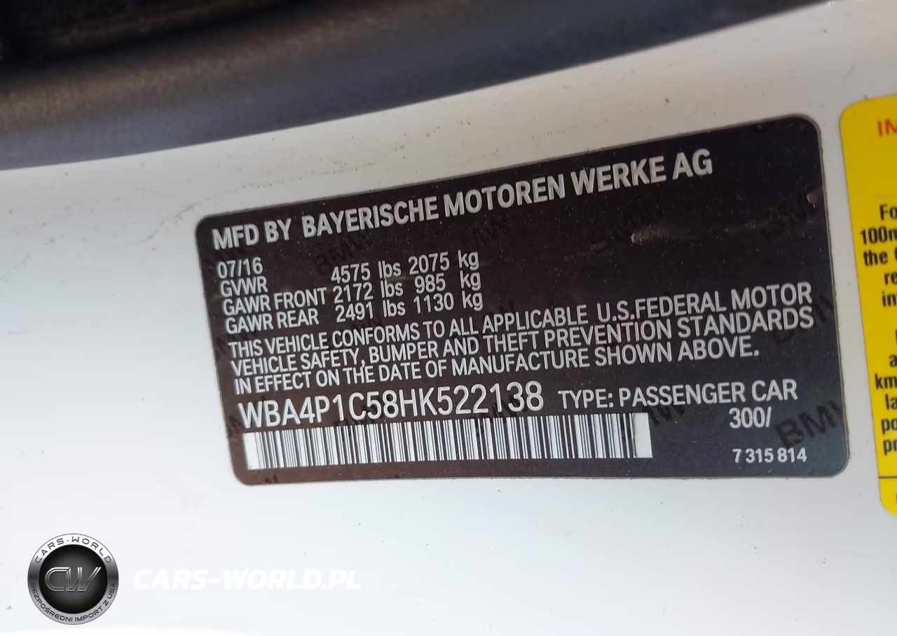 2017 BMW 440I VIN:WBA4P1C58HK522138 - 9