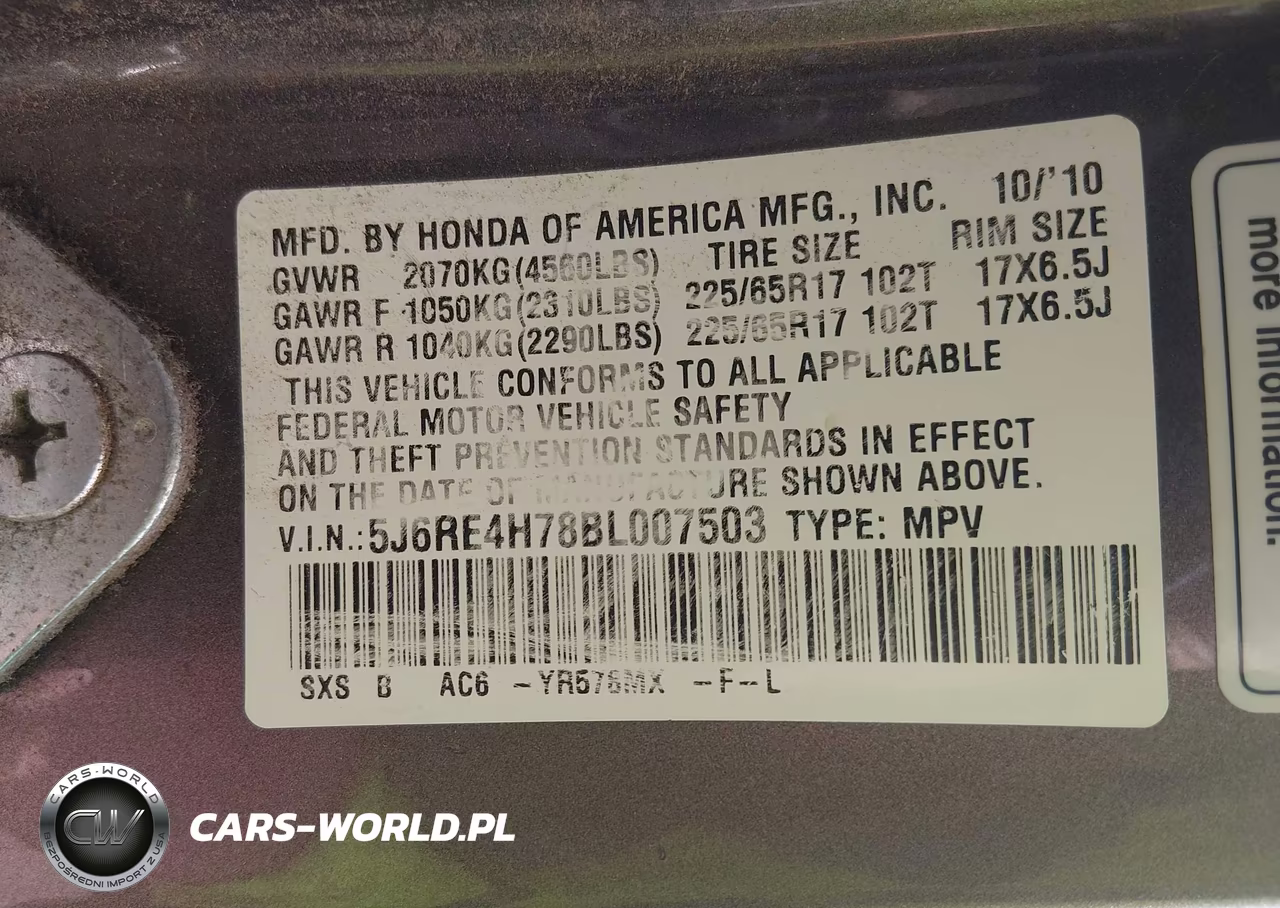 2011 Honda Cr-V Ex-L VIN:5J6RE4H78BL007503 - 9