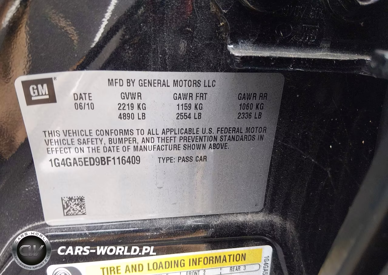 2011 Buick Lacrosse Cx VIN:1G4GA5ED9BF116409 - 9