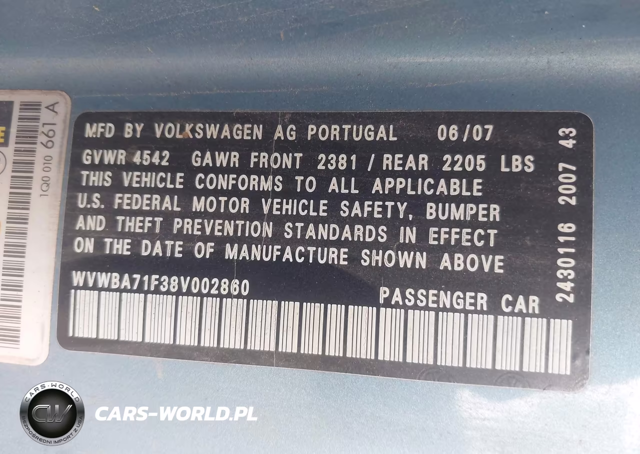 2008 Volkswagen Eos Komfort-Turbo VIN:WVWBA71F38V002860 - 9