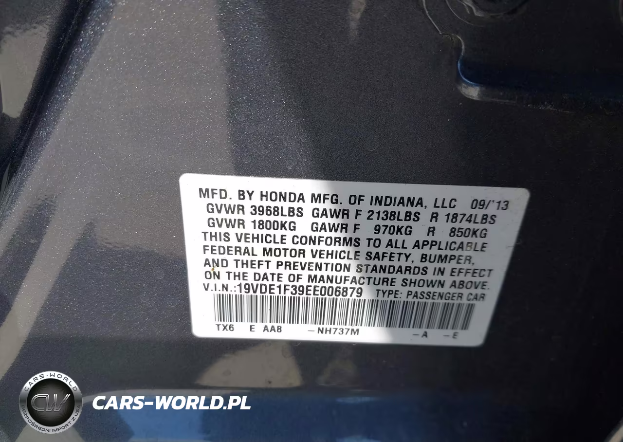 2014 Acura Ilx 2.0L VIN:19VDE1F39EE006879 - 9