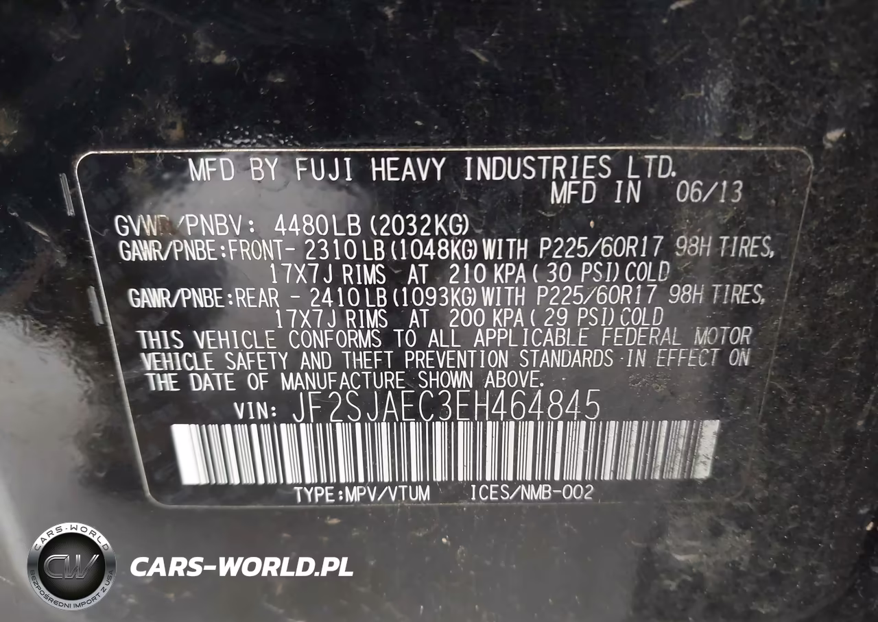 2014 Subaru Forester 2.5I Premium VIN:JF2SJAEC3EH464845 - 9