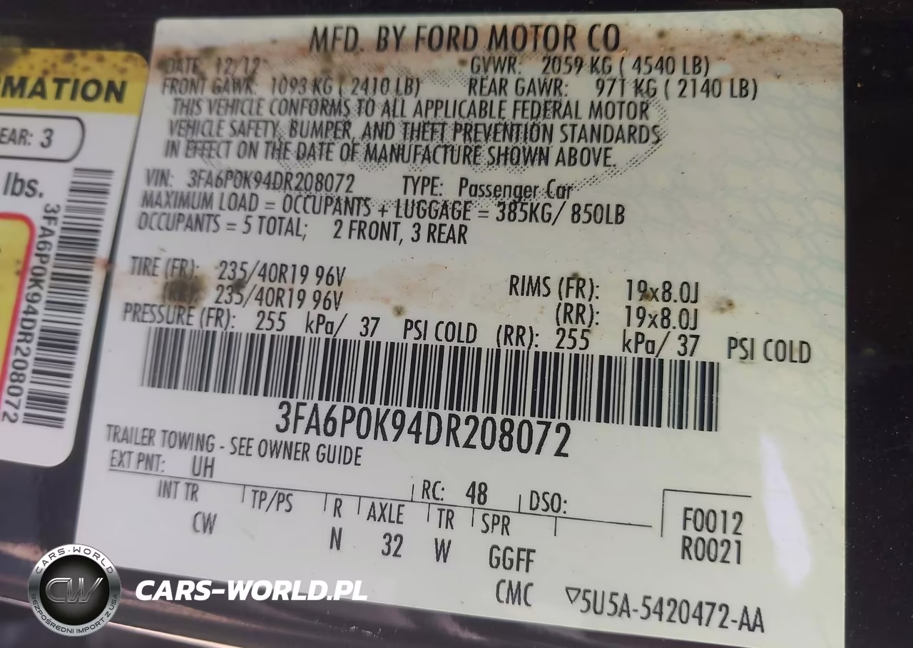 2013 Ford Fusion Titanium VIN:3FA6P0K94DR208072 - 9