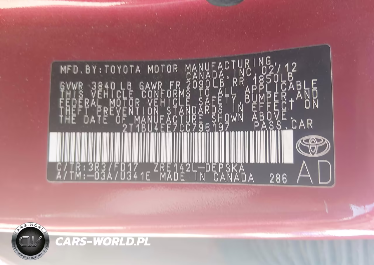 2012 Toyota Corolla S VIN:2T1BU4EE7CC796197 - 9