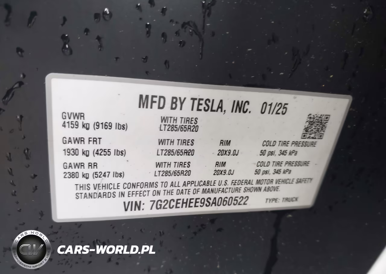 2025 Tesla Cybertruck Cyberbeast VIN:7G2CEHEE9SA060522 - 9