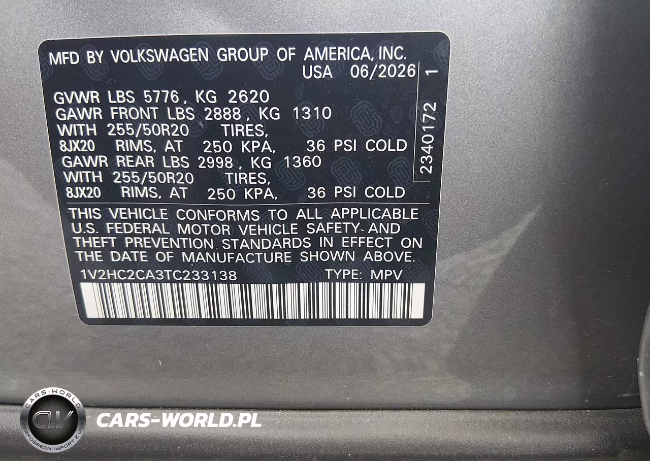 2026 Volkswagen Atlas Cross Sport Se With Technology VIN:1V2HC2CA3TC233138 - 9