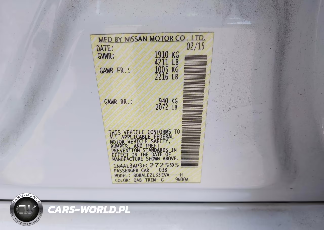 2015 Nissan Altima 2.5 S VIN:1N4AL3AP3FC272595 - 9