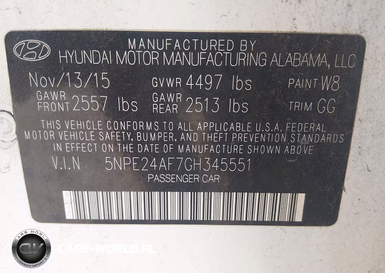 2016 Hyundai Sonata Se VIN:5NPE24AF7GH345551 - 9