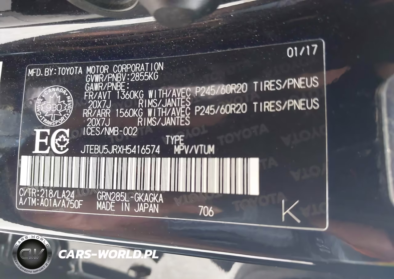 2017 Toyota 4Runner Sr5 VIN:JTEBU5JRXH5416574 - 9