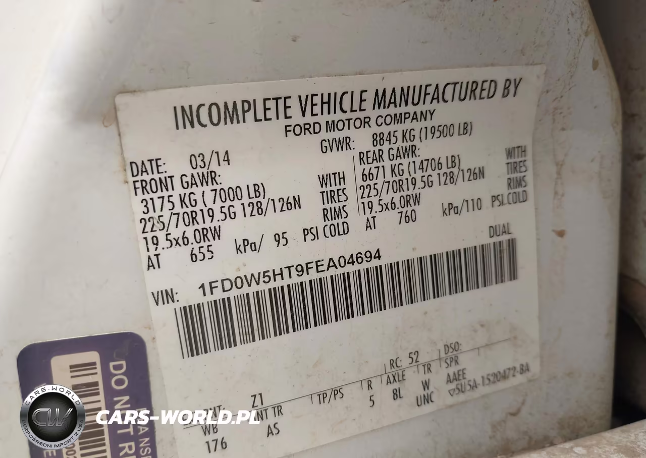 2015 Ford F-550 Chassis Xl VIN:1FD0W5HT9FEA04694 - 9