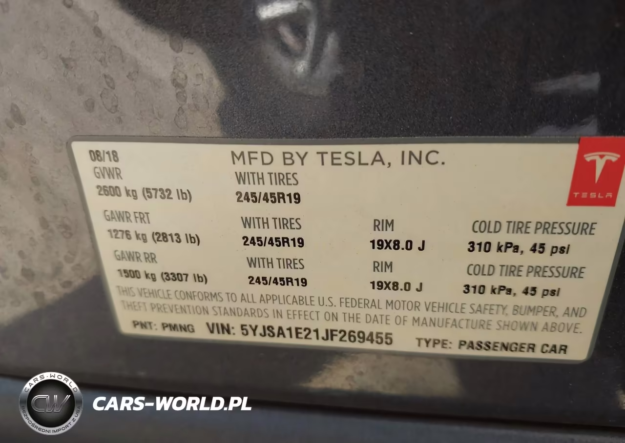 2018 Tesla Model S 100D-75D-P100D VIN:5YJSA1E21JF269455 - 9