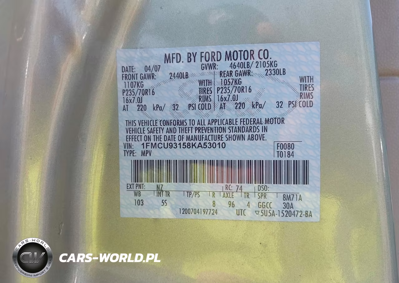 2008 Ford Escape Xlt VIN:1FMCU93158KA53010 - 9