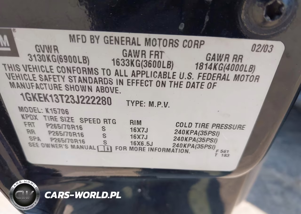 2003 GMC Yukon Slt VIN:1GKEK13T23J222280 - 9