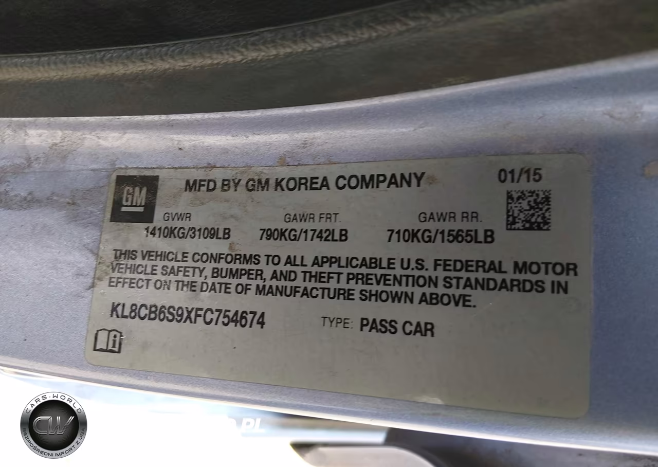 2015 Chevrolet Spark Ls Cvt VIN:KL8CB6S9XFC754674 - 9