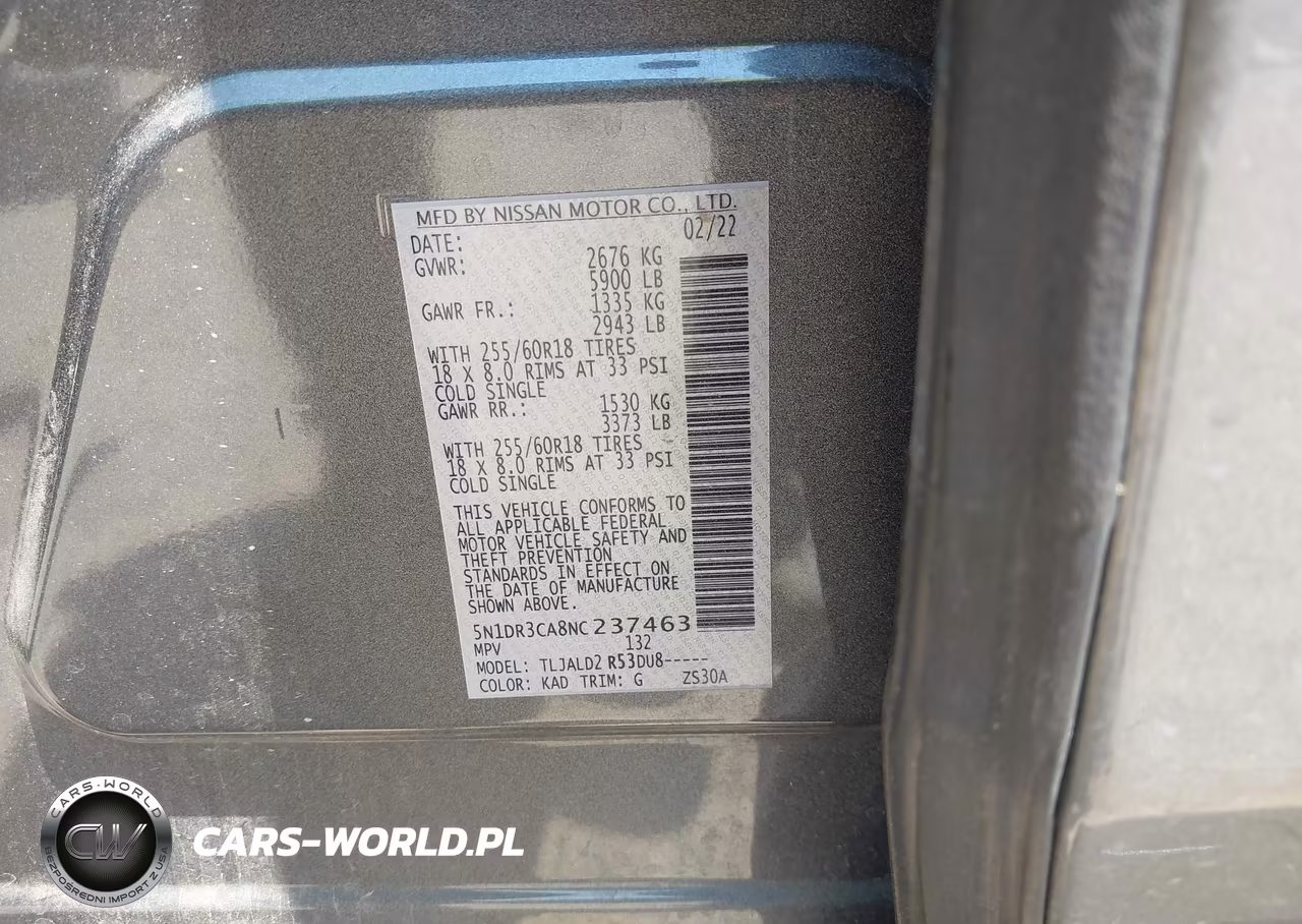2022 Nissan Pathfinder Sl 2Wd VIN:5N1DR3CA8NC237463 - 9