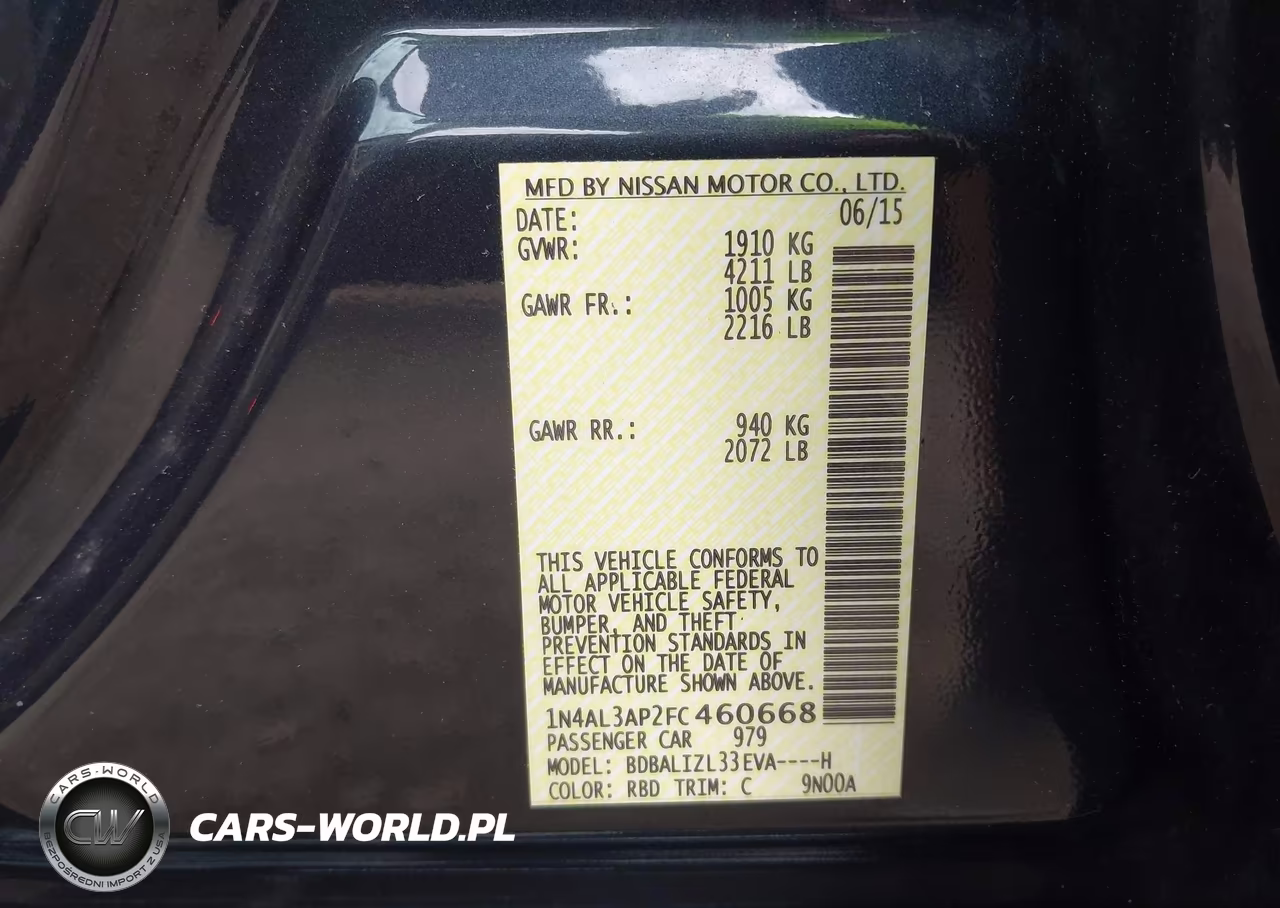 2015 Nissan Altima 2.5 Sv VIN:1N4AL3AP2FC460668 - 9