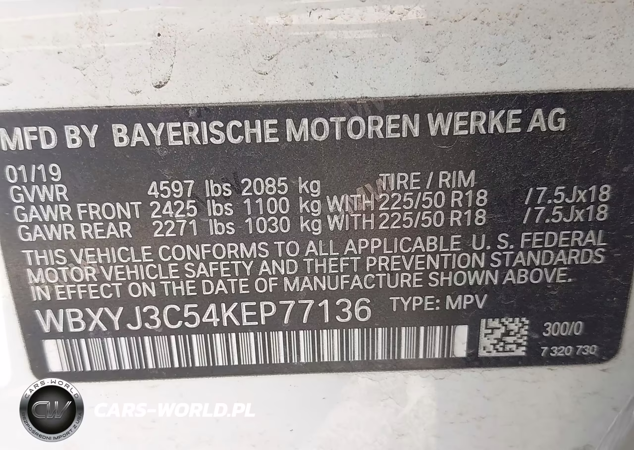 2019 BMW X2 Sdrive28I VIN:WBXYJ3C54KEP77136 - 9