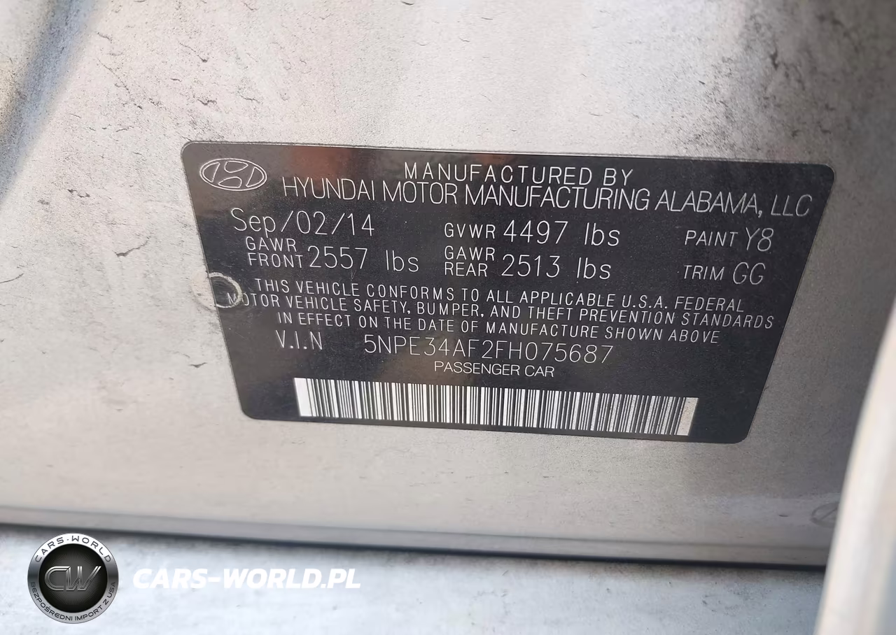 2015 Hyundai Sonata Sport VIN:5NPE34AF2FH075687 - 9