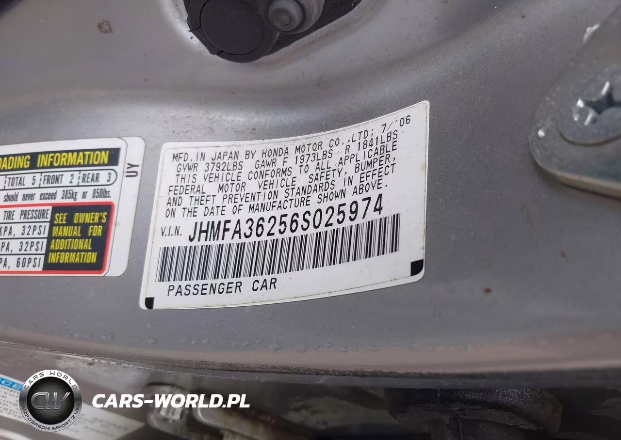 2006 Honda Civic Hybrid VIN:JHMFA36256S025974 - 9