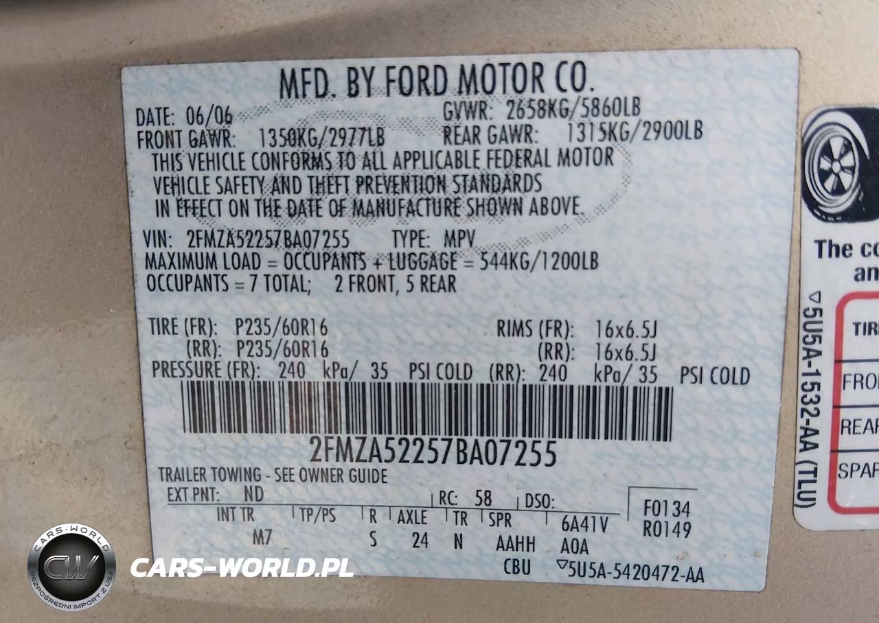 2007 Ford Freestar Sel VIN:2FMZA52257BA07255 - 9