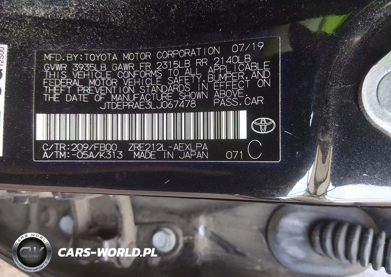 2020 Toyota Corolla Le VIN:JTDEPRAE3LJ067478 - 9