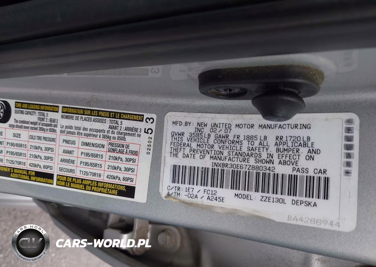 2007 Toyota Corolla S VIN:1NXBR30E67Z880342 - 9