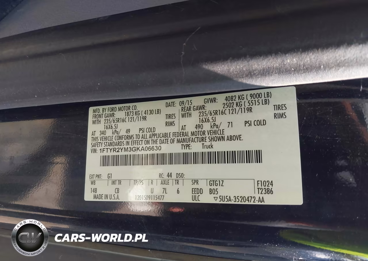 2016 Ford Transit-250 VIN:1FTYR2YM3GKA06630 - 9