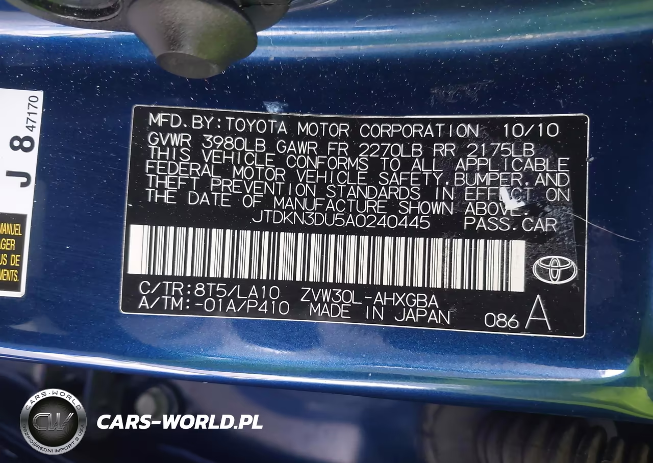 2010 Toyota Prius Iv VIN:JTDKN3DU5A0240445 - 9