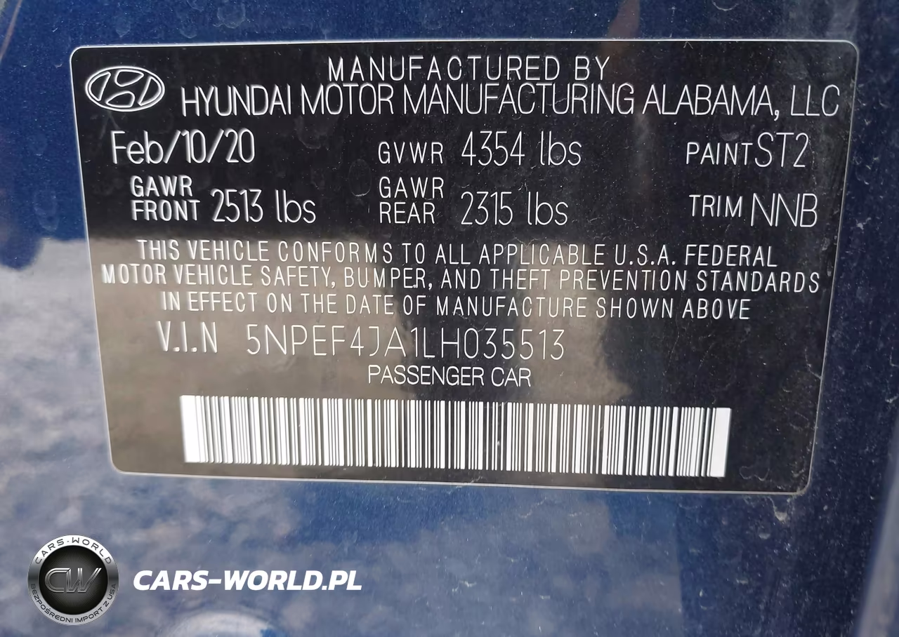 2020 Hyundai Sonata Sel VIN:5NPEF4JA1LH035513 - 9