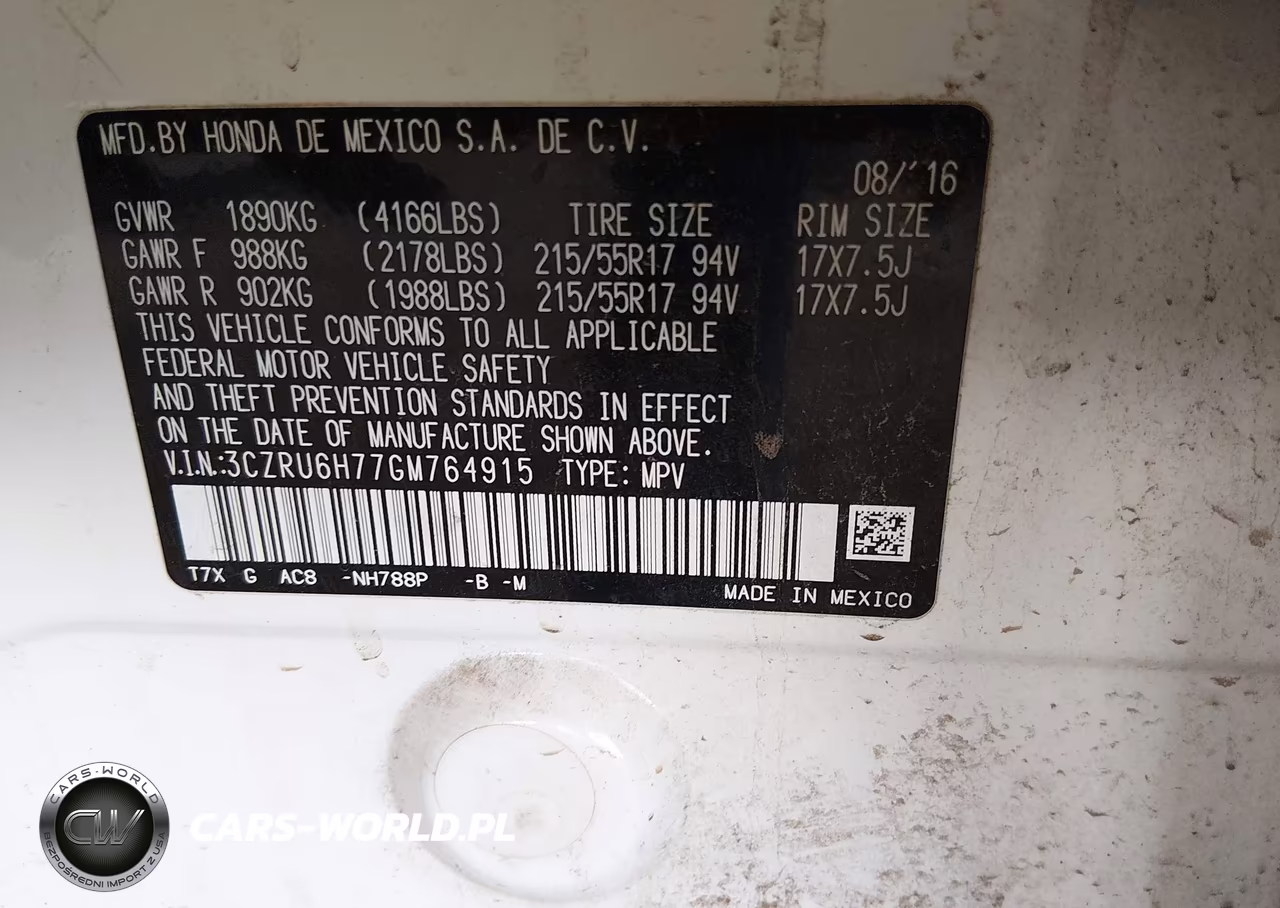 2016 Honda Hr-V Ex-L VIN:3CZRU6H77GM764915 - 9