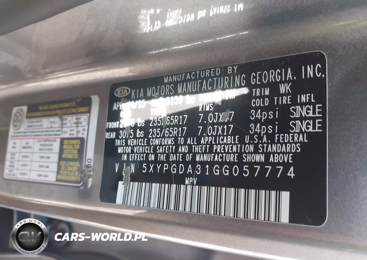 2016 Kia Sorento 2.4L Lx VIN:5XYPGDA31GG057774 - 9