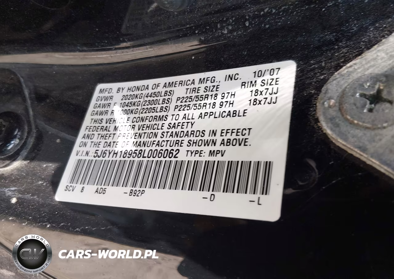 2008 Honda Element Sc VIN:5J6YH18958L006062 - 9