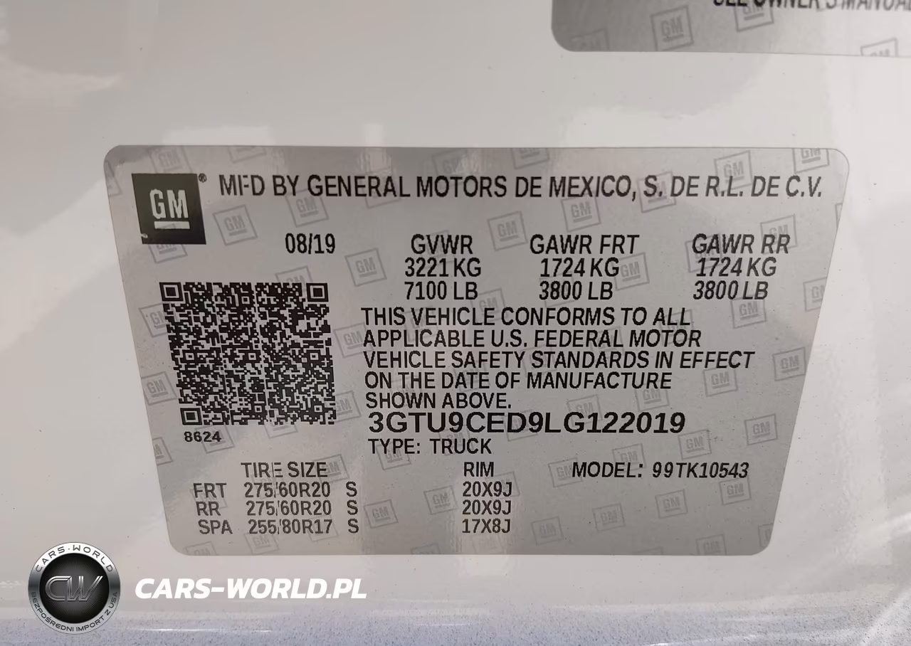 2020 GMC Sierra 1500 4Wd Short Box Elevation VIN:3GTU9CED9LG122019 - 9
