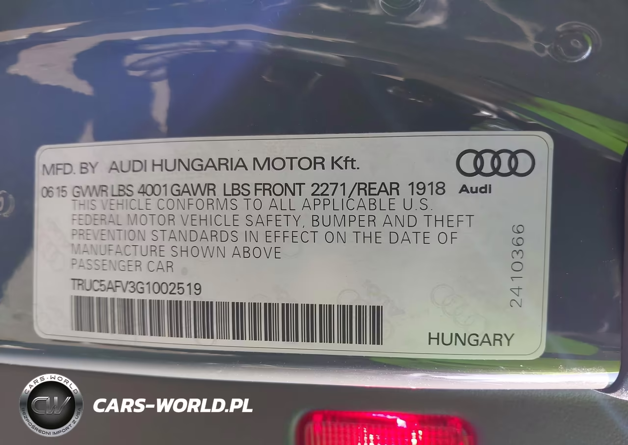 2016 Audi Tt 2.0T VIN:TRUC5AFV3G1002519 - 9