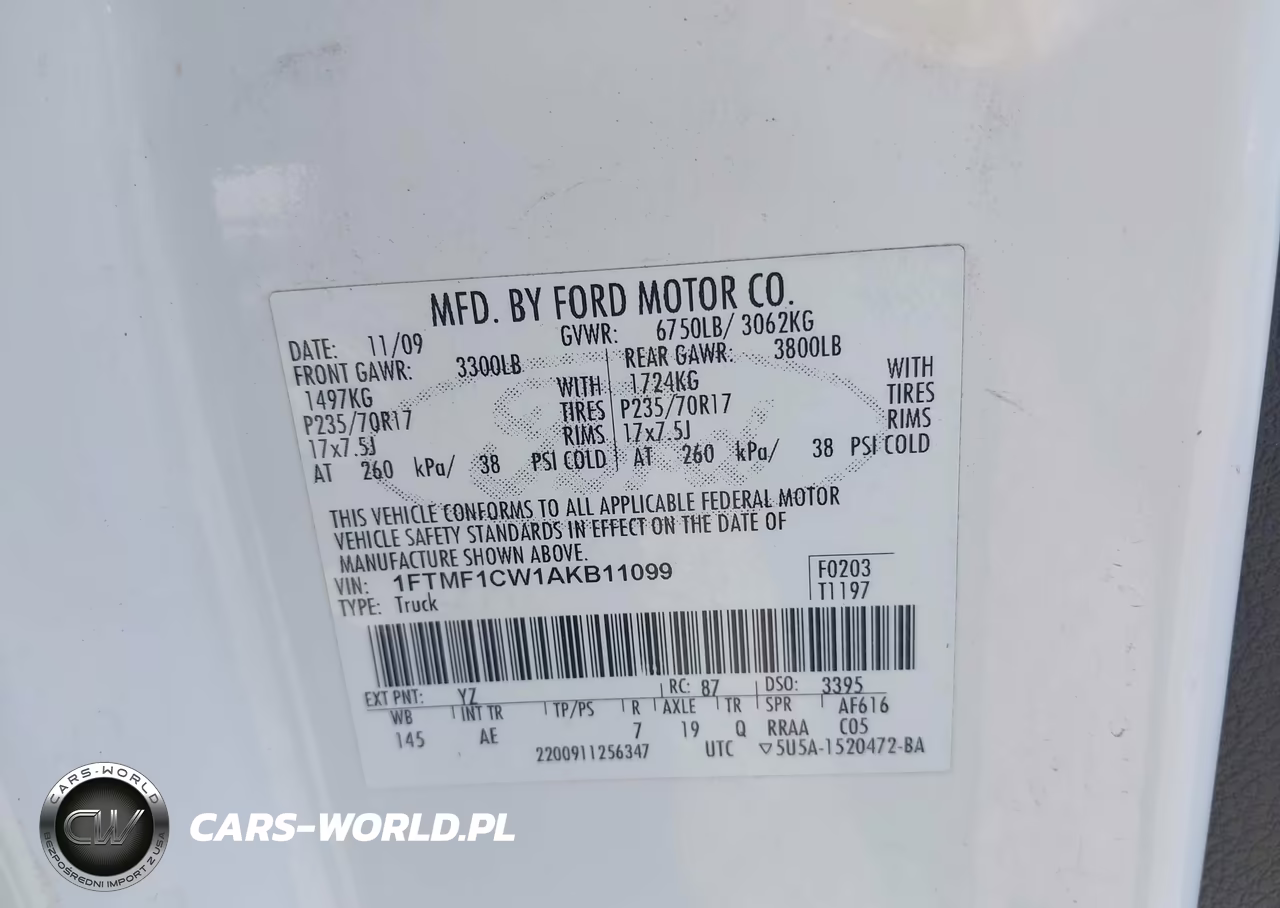 2010 Ford F-150 Stx-Xl-Xl W-Mid-Box Prep-Xlt-Xlt W-Mid-Box Prep VIN:1FTMF1CW1AKB11099 - 9